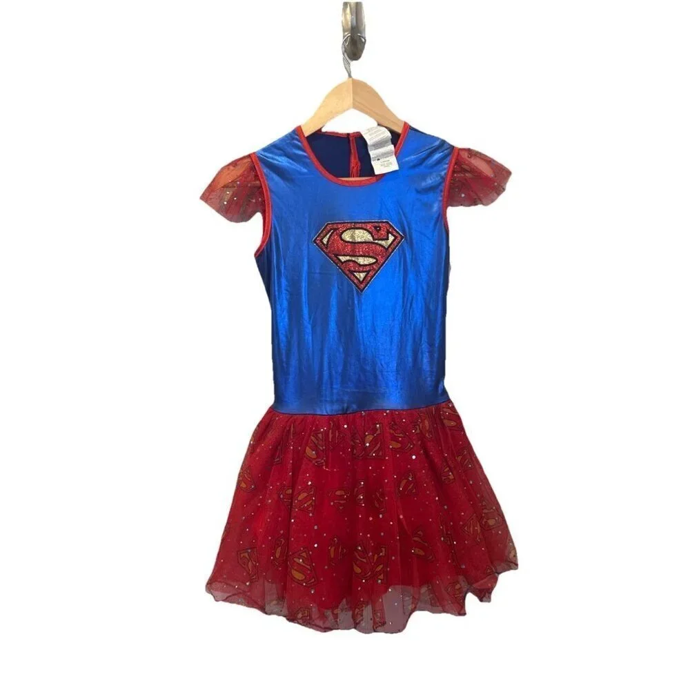 Rubie's DC Comics Large 10/12 Years Supergirl Tutu Dress Red Blue Sparkle